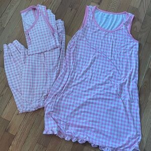Draper James Pink and White Gingham Sleep Set